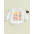 thumbnail image 5 of Aojekbee Baby Girls Boys Sweatshirts Rompers Birthday Clothes Letter Print Long Sleeve Toddler Fall Bodysuits, 5 of 10