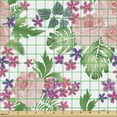 thumbnail image 2 of Ambesonne Rose Fabric by the Yard Upholstery, Pastel Blooms Summer Garden, 2 Yards, Coral and Multicolor, 2 of 5