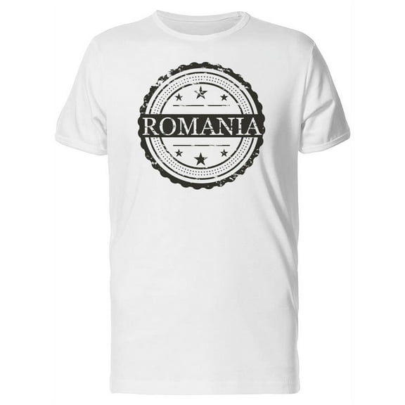 Romania B&W Logo T-Shirt Men -Image by Shutterstock, Male 3X-Large