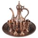 thumbnail image 3 of Kit de olla de vino de metal, suministros para fiestas retro con tazas y bandeja, cafetera de lujo Bronce rojo, 3 of 9