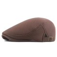 thumbnail image 4 of Gorros de malla de Newsboy para hombre, sombreros de pintores británicos, boinas transpirables de primavera y verano, gorra plana ajustable, boinas de Hip Hop, 4 of 4