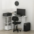thumbnail image 2 of Furinno Abbott L-Shape Desk with Bookshelf, White/White, 2 of 6