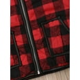 thumbnail image 4 of Listenwind Toddler Baby Girl Plaid Zipper Jacket Kids Sleevless Fall Winter Warm Waistcoat Vest Pocket Coat Tops, 4 of 6