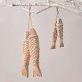 thumbnail image 4 of Antique Wood Fish Vintage Decor Ornament Wall Hanging Hand Carved Wooden Fish Decorations for Home Nautical Theme 2 Pieces，Brown, 4 of 4