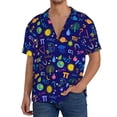 thumbnail image 3 of Honeii 's Mathematics And Chemistry for men's short-sleeved button-up collared shirt featuring a pocket, perfect for beach vacations, and travel adventures., 3 of 5