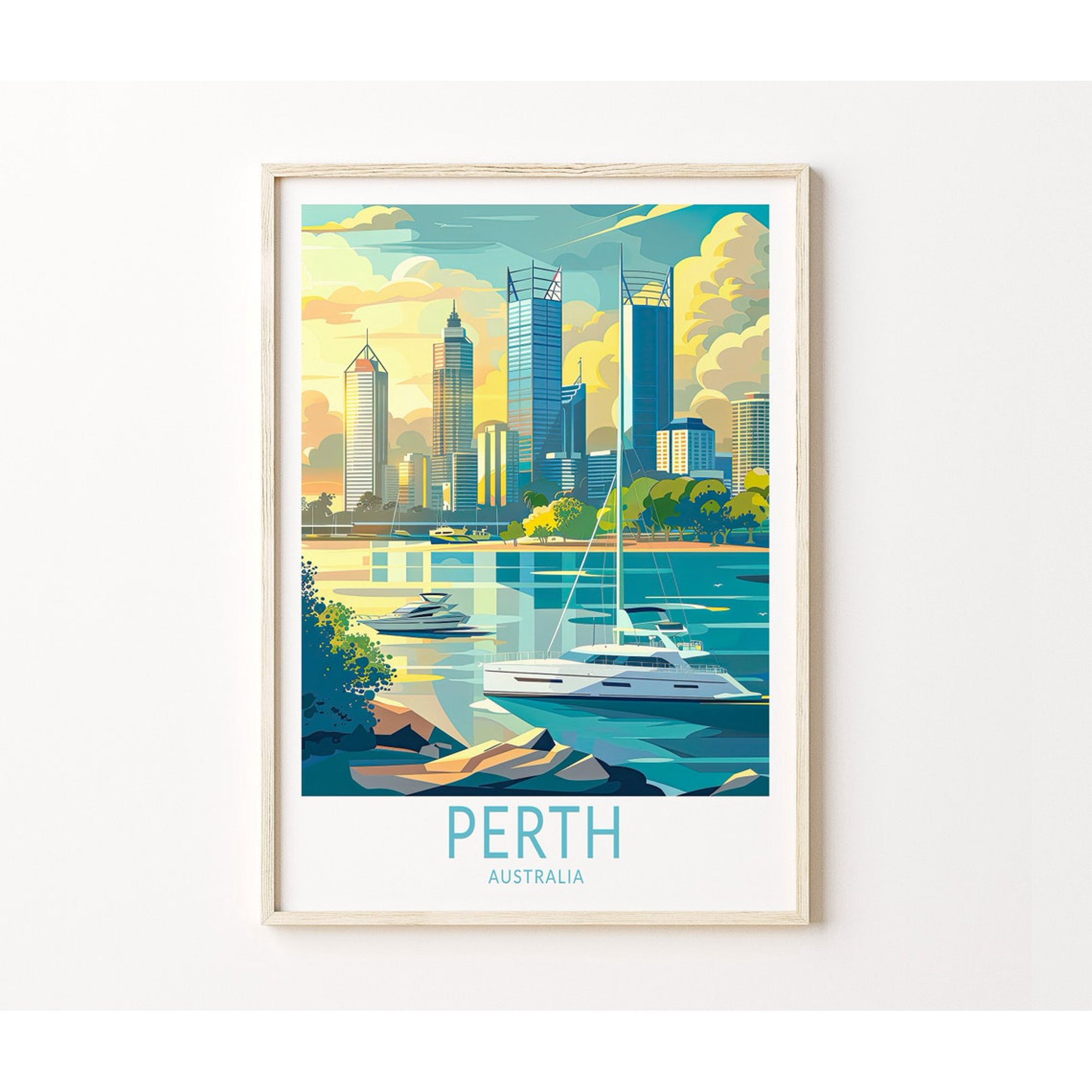 Perth Australia Coast City Travel Home Decor
