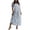B Light Blue, variant on Women Dresses Ndbuld Women's Loose Short Sleeved Round Neck Fashion Bohemian Flared Split Floor-Length Maxi Dress Light Blue XL