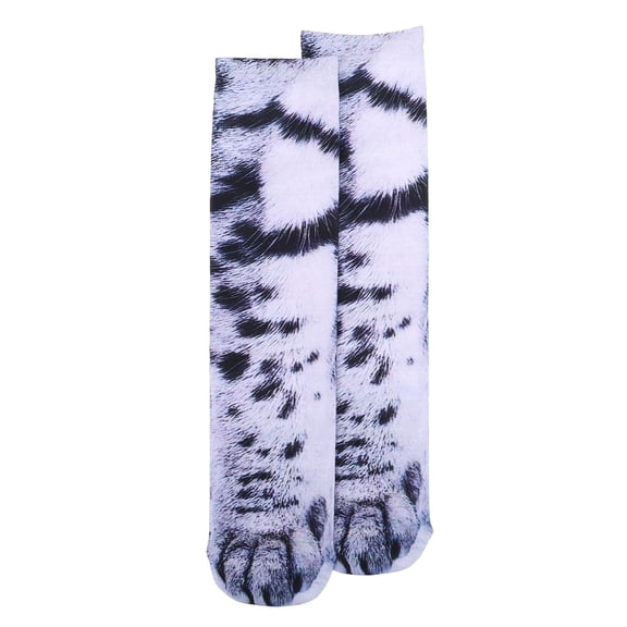WEUVEB 1 Pair Christmas Animal Paw Socks 3D Cat Print Thermal Cozy Socks for Holiday Fun and Warmth