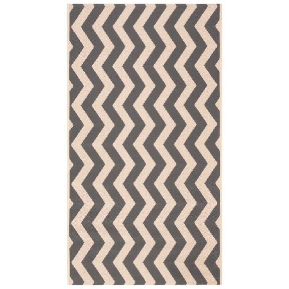 Safavieh Courtyard Ayden Chevron Indoor/Outdoor Area Rug, Gray/Beige, 2'7" x 5'