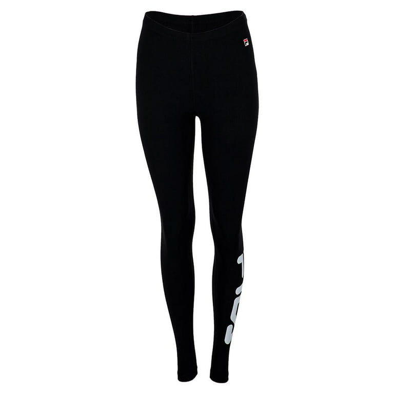 Fila Womens Tanya Logo Fitness Athletic Leggings Black S 