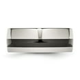 thumbnail image 3 of Auriga Stainless Steel Polished Black Ceramic Inlay 9 mm Band for Women Size 11.5, 3 of 6