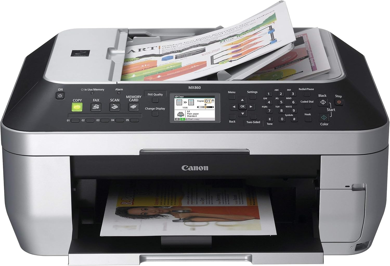 Canon PIXMA MX860 Wireless All-In-One office Printer with USB-Wi-Fi Connectivity Technology - 5.6ppm - 9600 x 2400 dpi - 3301B002