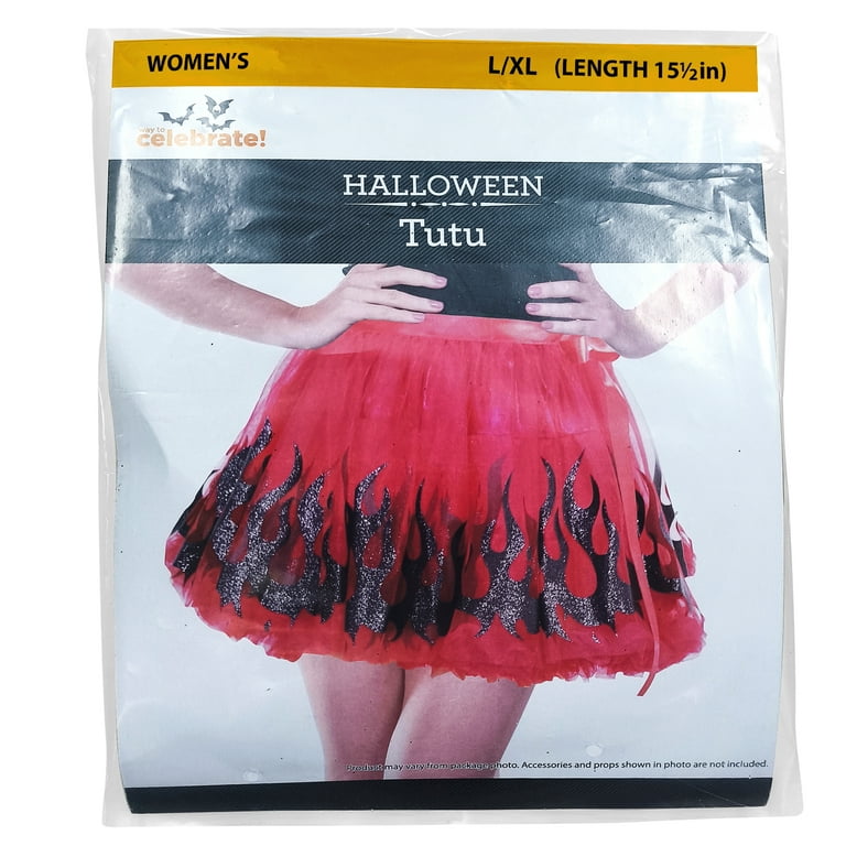 Devil Flame Tutu Overlay, Red, Halloween Accessory for Adults