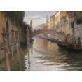 thumbnail image 2 of Imre Gergely 14x11 Black Ornate Wood Framed Double Matted Museum Art Print Titled: Evening Mood in Venice, 2 of 5