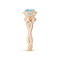 thumbnail image 3 of ANGARA Natural Vintage Inspired Aquamarine Flower and Vine Ring in 14K Rose Gold for Women (Size-6mm) | March Birthstone, Birthday, Anniversary, Jewelry Gift for Women | Natural Aquamarine Ring, 3 of 9