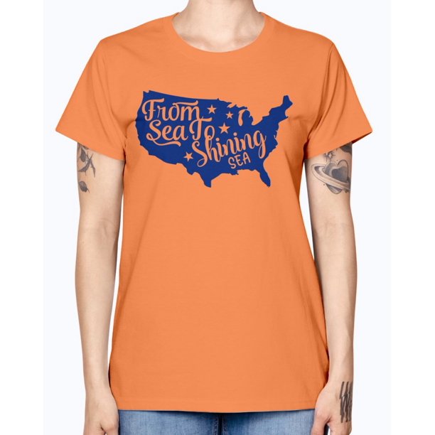 Wedding Goodies From Sea To Shining Sea America Missy T Shirt Walmart Com Walmart Com