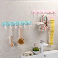 thumbnail image 2 of Puerta adhesiva 6 ganchos cocina baño ropa sombrero toalla soporte para colgar en la pared (azul), 2 of 2