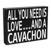 JennyGems Cavachon Gifts Cavachon Sign, Cavachon Dog Lover Gifts for Women, All You Need Is Love and a Cavachon, 8x6 Inch Wood Sign, Cavachon Mom Gifts Cavachon Dog, Cavachon Decor, American Made