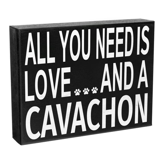 JennyGems Cavachon Gifts Cavachon Sign, Cavachon Dog Lover Gifts for Women, All You Need Is Love and a Cavachon, 8x6 Inch Wood Sign, Cavachon Mom Gifts Cavachon Dog, Cavachon Decor, American Made