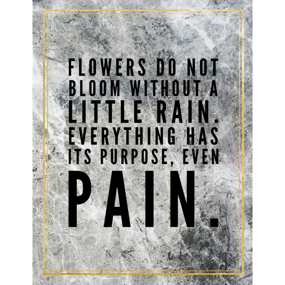 Flowers do not bloom without a little rain. Everything has its purpose
