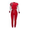 thumbnail image 4 of Women Autumn Baseball Suit Two Piece Set Letter Prints Baseball Tops Jacket Fall And Winter Sweatpants Jogger Set Sweatsuit Two Piece WearSet Brides Pants Women's plus Suits Ski Pants Woman Junior, 4 of 4