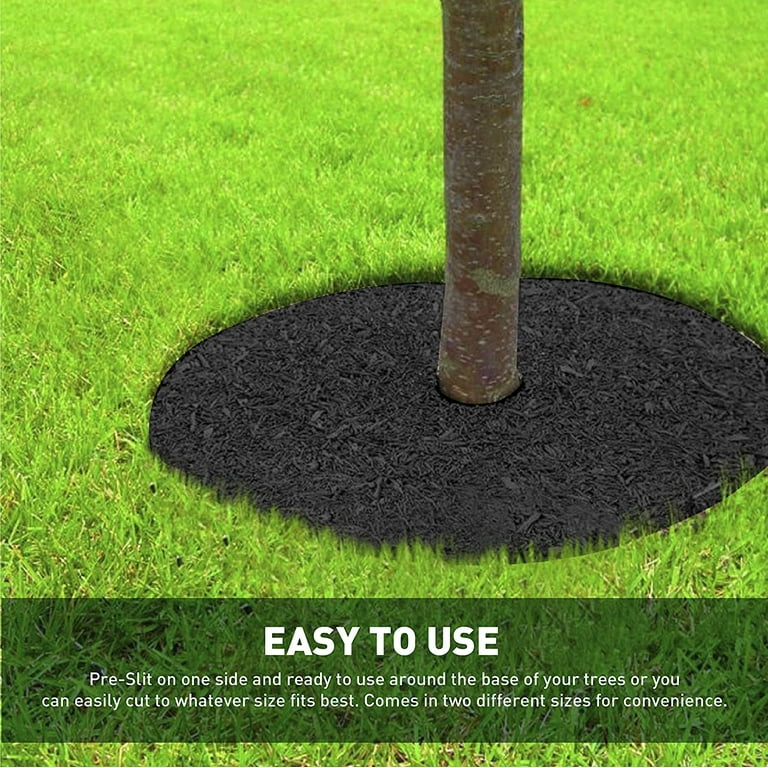 EasyGo Double Sided Rubber Mulch Ring Weed Blocker- Lawn Landscape  Supplies- Prevent Garden Block- 4-Pack - Walmart.com