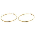 thumbnail image 5 of Edforce 18k Gold Plated Stainless Steel Rounded Hoops Earrings (60mm Diameter), 5 of 6