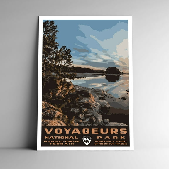 Voyageurs National Park Vintage Travel Poster / Postcard WPA Style Retro Art Print Minnesota