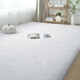 thumbnail image 4 of White Fluffy Area Rug Bedroom: Shag Rugs for Bedroom -White Area Rug 5x7 P Fuzzy Carpet for Living Room, 4 of 4