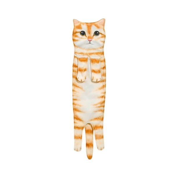Toalla de mano colgante con simulación de gatos, toalla absorbente para lavarse la cara, toallas de mano