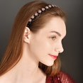 thumbnail image 3 of vlrwzc Rhinestone Headband, 2 Pcs Fashion Non-Slip Crystal Flower Elastic Wavy Hairbands Hair Hoop Hair Accessories for Women, 3 of 7