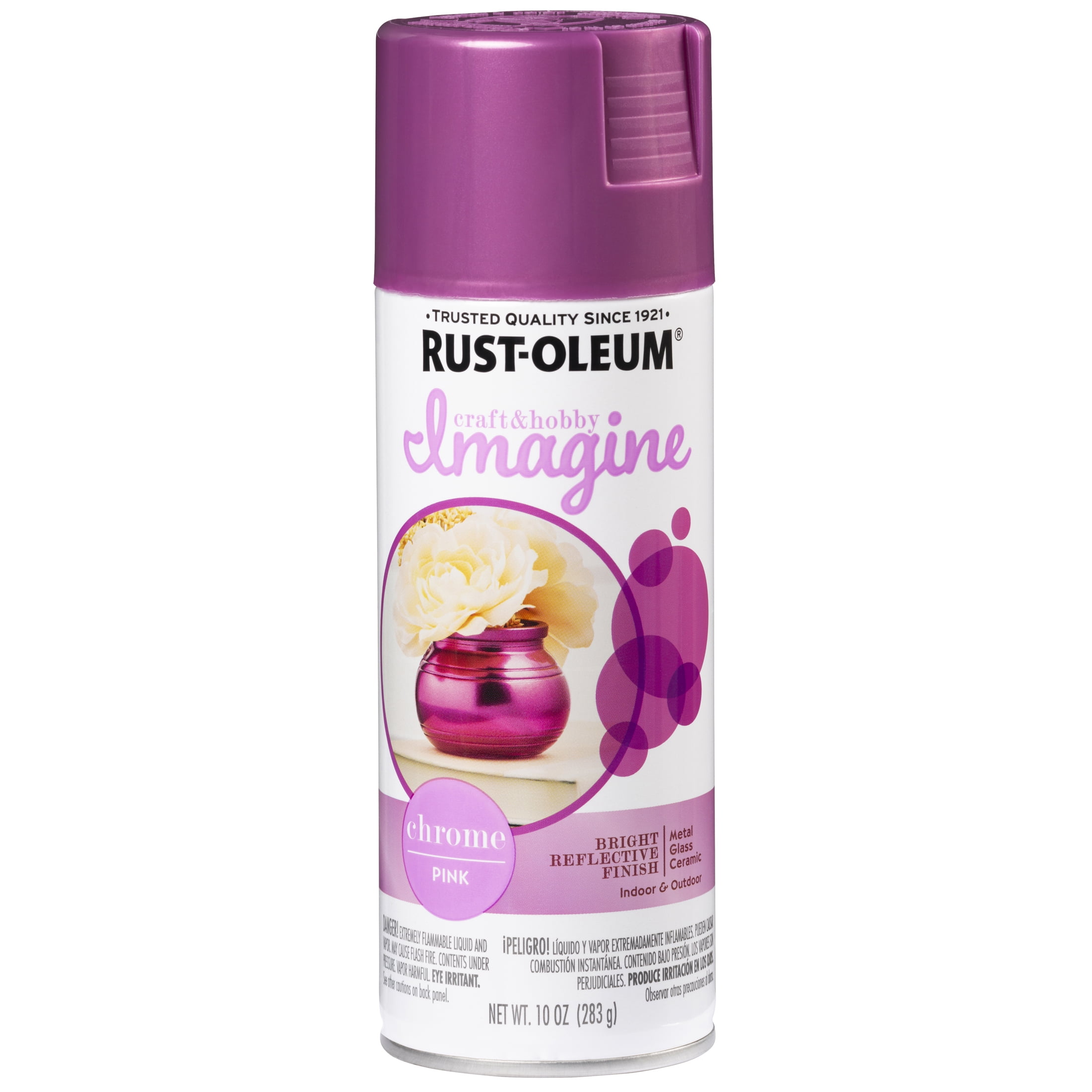 4 Pack, Pink, Rust-Oleum Craft & Hobby Chrome Imagine Chrome Spray Paint- 353334, 10 oz.