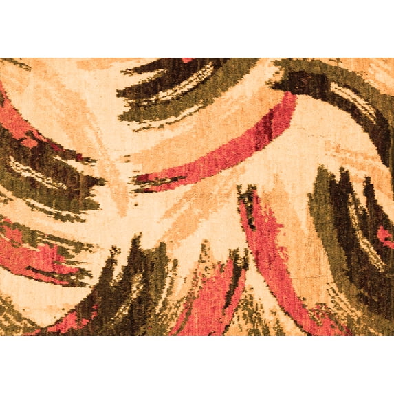 Ahgly Company Indoor Rectangle Abstract Orange Modern Area Rugs, 8' x 12'