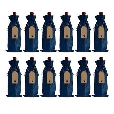 

dido 12 Pieces Wine Bottle Gift Bags Burlap Festival Wedding Holiday Home Dining Bar Champagne Decoration Storage Pouch