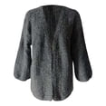 thumbnail image 5 of Cardigan Sweaters for Women Fall Winter Long Lantern Sleeve Loose Casual Open Front Fuzzy Sweater Coats Outerwear, 5 of 5