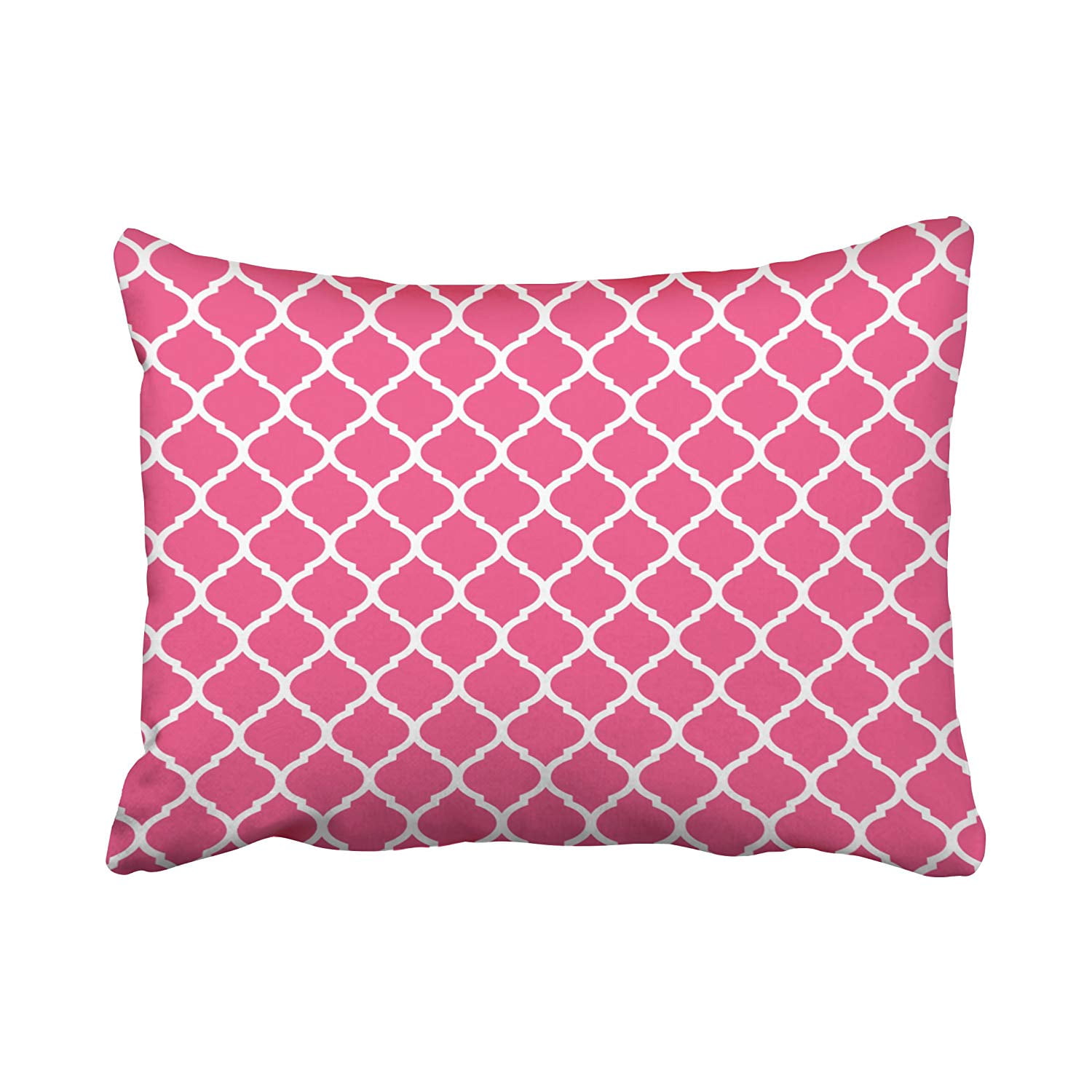 BPBOP Hot Pink Moroccan Quatrefoil Pillowcase Cushion Cover 20x30 inch