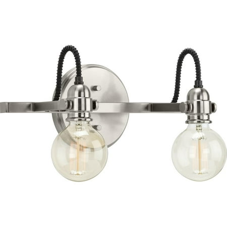 

Axle Collection Two-Light Brushed Nickel Vintage Style Bath Vanity Wall Light
