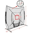 thumbnail image 6 of 7'×7' Baseball Backstop Net, Baseball Practice Netfor Hitting Pitching Batting Catching with Bow Frame and Bonus Strike Zone, Foldable and Portable Light Steel Frame. Black, 6 of 6