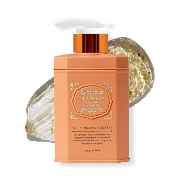TEABLESS Floral Meadow Sweet Tea Gel de ducha perfumado Limpiador corporal vegano hidratante para pieles sensibles Exfoliante suave Gel de ducha hidratante diario Aroma de pomelo y jazmín Cuidado de e