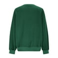 thumbnail image 5 of ClodeEU Women's V-Neck Sweatshirt，Solid Color Loose Long Sleeve Sweatshirt Top Green,Womens Plus S, 5 of 7