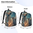 thumbnail image 2 of Balery Starry Sky Cloud Wolf Mochila Clásica Impresa Básica para Viaje, Mochila Escolar Resistente al Agua, Mochila de Lona con Correas Ajustables-Medium, 2 of 5