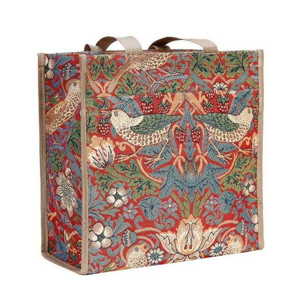 SHOP-STRD | WILLIAM MORRIS STRAWBERRY THIEF RED SHOPPER BAG