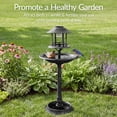 thumbnail image 7 of Best Choice Products Solar Outdoor Bird Bath Pedestal Fountain Garden Decoration w/ Fillable Planter Base - Black, 7 of 7