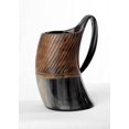 thumbnail image 3 of Viking Traders Original Medieval Viking Drinking Horn Mug Uniquely Handcrafted from Genuine Horn with Food safe coating and polished for Beer,Ale, Wine, Mead & Pagan Game of Thrones size 16oz, 3 of 4