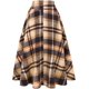 thumbnail image 2 of Falda larga de otoño e invierno a cuadros de cintura alta para mujer Caqui 2XL Caqui 2XL Xishao ropa, 2 of 2
