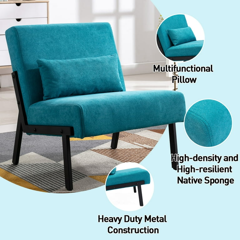 Fabric Accent Chair Fabric Sofa Chair Metal Tapered Leg Modern