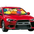 thumbnail image 2 of Kdxio Brightly Colored Cupcakes Print Front Windshield Sun Shade,Folding Auto Sunshade for Car Truck SUV-Small, 2 of 7