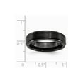 thumbnail image 2 of Black Ceramic Ridged Edge 6mm Brushed and Polished Band Ring - Size 11.5, 2 of 2