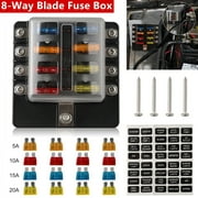8 Way Auto Blade Fuse Box Block Holder LED Indicator for 12V 32V Car Marine Boat