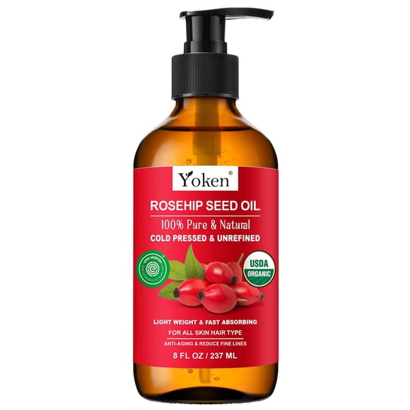 Aceite de semilla de rosa mosqueta orgánico prensado en frío Yoken 237 ml